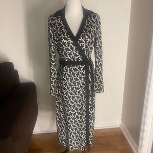 Diane von Furstenberg Black and White Wrap Dress